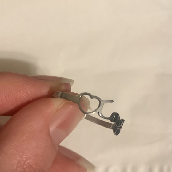 Women’s Stainless Steel Silver Cursive Love Ring Size 12 - Picture 2 of 3